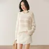 Suéter de Cachemira para Otoño e Invierno, Jersey para Mujer, Cuello Redondo, Manga Larga, Nuevo Suéter de Cachemira para Otoño e Invierno, Camiseta de Punto de Moda Cálida