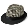 Chapéus Masculinos, Chapéus de Palha para Proteção Solar de Verão, Chapéus Trançados para Meia-Idade e Idosos, Chapéus de Pai para Uso Externo, Chapéus Estilo Jazz Britânico para Primavera e Outono
