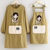 Bata de Cocina de Dibujos Animados de Manga Larga Repelente al Agua con Logo Impreso, Delantal para Cocina Casera, Ropa de Trabajo Especial para Catering