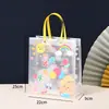 Bolsas de Regalo de Plástico Transparente en Stock Bolsas de Empaque para Regalo del Día del Niño de Dibujos Animados Arcoíris de PP Bolsas para Dulces, Snacks y Recuerdos