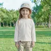 Camiseta de manga larga para bebé, ropa infantil de primavera y otoño, camiseta de bebé, top para niño y niña, ropa infantil de color liso