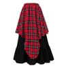 Comercio Exterior Transfronterizo Falda Grande Retro Medieval Dobladillo Grande Falda Larga Irregular Roja y Blanca Ropa Top con Ceñidor en la Cintura