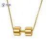 Nueva Cadena de Collar con Letras de Mancuernas para Hombres Principiantes Fitness Regalo del Día del Padre diy Nombre de Familia Suministro de Fábrica
