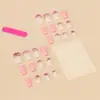 Estilo europeo y americano usando polvo de glitter para uñas contraste corto usable uña uña uña pieza producto terminado 24 piezas de uñas calientes transfronterizas