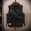Colete de Algodão Usável dos Dois Lados Moda Casal Marca Esporte Lazer Bolsa Transversal com Gola Vertical Colete Jaqueta da Moda Masculina Multicor