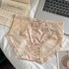 Ins Sombra de Bambu~Desejo Puro Renda Estilo Nacional Cueca Feminina Entrepernas Seda de Amora Média Cintura Média