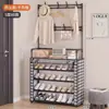 Zapatero Multicapa Doméstico de Pie Integrado Zapatero y Sombrerero Dormitorio Sala de Estar Estante para Bolsos Puerta Estante de Almacenamiento a Prueba de Polvo