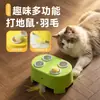 Brinquedo Divertido 3 em 1 Casa de Queijo para Gatos: Jogo de Bater no Toupeira, Varinha com Pena Giratória, Suprimentos para Pets
