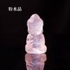 Buda bebé tallado en cristal natural de amatista, cristal rosa y blanco, piedra original, figura DIY, colgante de Buda, adornos.