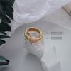 Anillo de Martillo Estilo Francés Marca Anillo de Textura de Papel de Estaño Acero de Titanio Dorado 18k Joyería Ins Anillo de Dedo para Mujer