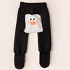 2025 Novo Inverno Padrão de Cânhamo Desenho Animado Leggings Grandes de PP Forradas com Lã Espessadas Rosa Peça Única Veludo Meia-Calça de Bebê