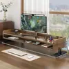Estante de escritorio para libros, elevador de monitor de computadora, estante extendido de doble capa para debajo de la pantalla del escritorio