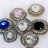 Botão de Metal Botão de Diamante Botão Quadrado Retro Francês Luxo Elegante Botão Decorativo Casaco Suéter Suéter de Tricô Quadrado Diamante