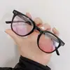 Nuevas gafas populares de celebridad de internet color rubor con montura negra, aptas para lentes de prescripción, lentes blancas, para caras redondas, hacen que la cara se vea más pequeña, con un look puro y deseable