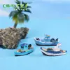 Acuario de simulación de micro paisajismo yate crucero Playa costa pequeña barca de pesca pecera decoración de paisaje accesorios adornos pequeños