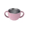 Ventas Directas de Fábrica Acero Inoxidable Silicona Vajilla Infantil Plato de Cena de Silicona Bol Tenedor Cuchara Babero Vajilla Set de Vajilla para Bebé