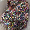 Múltiples Tipos de Lentejuelas, Brillantina de Colores de Forma Irregular, Accesorios Decorativos con Pegamento Multicolores, Polvo de Brillantina Láser de Estrella de Cinco Puntas para Manualidades