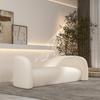 Celebridad de Internet Lujo Ligero Tela de Vellón de Cordero Sofá Tela Tecnológica Moldeada Salón de Belleza Apartamento Pequeño Sala de Estar Blanco Barbería