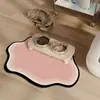 Dropshipping Internacional Etiquetagem Temu Gato e Cachorro Comendo Tapete de Chão de Lama Diatomácea Tapete de Chão à Prova de Salpicos de Alimentação Tapete Absorvente de Água Secagem Rápida