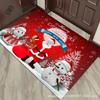 Tapete de Chão de Natal Transfronteiriço, Veludo Cristal, Decoração Festiva Vermelha, Tapete de Porta Antiderrapante para Uso Doméstico, Animação de Desenho Animado