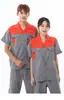 Ropa de Protección Laboral de Manga Corta de Verano, Ropa de Trabajo Delgada y Transpirable, Ropa Resistente al Desgaste para Reparación de Automóviles, Ropa de Fábrica, Ropa de Trabajo para Taller de Poliéster y Algodón al por Mayor