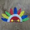 Máscara de Plumas India Accesorios para Fiesta de Salvajes Indios Sombrero Tocado de Plumas Colorido para Actuación India