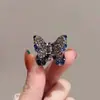 Pinza Pequeña de Mariposa Completa de Diamantes Pequeña y Exquisita, Pinza para Flequillo Lateral, Pinza para el Pelo de la Frente, Pinza Superior, Pinza de Pelo Coreana de Moda para Mujeres