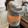 2026 Nova Bolsa Casual de Pele de Cordeiro Granulada Grande Capacidade Bolsa de Ombro Estilo Coreano Bolsa Feminina Bolsa Fofa de Pelúcia
