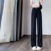 Calça Feminina de Seda de Gelo Wide Leg 2025 Verão Fina Cintura Alta Caimento Proteção Solar Casual Versão Estreita Perna Reta Calça de Chão Calça Feminina Tendência