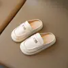 Zapatos de Cuero Estilo Británico de Suela Gruesa de Moda 2025 Nuevos Zapatos de Mocasín Negros con Tacón Grueso para Mujer Slip-On