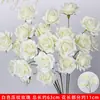Rosas de Creme Simuladas de 3 Cabeças, Decoração de Fundo para Casamento, Arranjo de Flores para Guia de Estrada, Flores de Seda Estilo Europeu para Casamento, Flores Artificiais