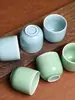Taza de Cerámica Celadón de la Horno de Longquan Taza Pequeña de Té Juego de Té Kung Fu del Maestro Taza de Degustación de Seis Colores con Grietas de Hielo Caja de Regalo