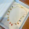 Nuevo Collar Retro Colorido de Circonita Estilo Francés, Diseño de Nicho de Lujo Ligero, Cadena Versátil para Clavícula, Accesorio de Alta Gama para Mujeres
