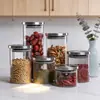 Pote de Vidro Borossilicato Alto, Pote de Chá, Tampa de Aço Inoxidável, Pote Hermético, Grãos de Cozinha, Frutas Secas, Pote para Lanches, Garrafa de Vidro para Armazenamento