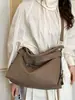 Bolso de mano de moda vintage, bolso tote de nicho de moda, bolso cruzado elegante, bolso de hombro de gran capacidad de color sólido único, moderno