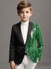 Traje de coat para niños directo de fábrica al por mayor lentejuelas de onda brillante tendencia de traje casual traje pequeño de lujo ligero