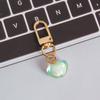 Cuentas con agujero para colgar cuadrado corazón llavero color melocotón esmerilado corazón simple corazón de niña adornos para airpods