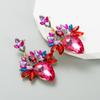 Pendientes geométricos de diamantes con engaste de aire estilo ins transfronterizo de Europa y Estados Unidos, pendientes creativos de nicho para mujer, pendientes de alta calidad al por mayor