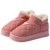 Novo Modelo 2026 Chinelos de Algodão Impermeáveis Femininos para Outono e Inverno, Adequados para Uso Externo e Interno, com Solado Grosso, Quentes e Forrados com Fleece