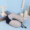 Almohada de Viaje en Forma de U de Espuma Viscoelástica Almohada para Cuello para Siesta en la Oficina Almacenamiento Plegable Portátil Protección de la Columna Cervical Almohada en Forma de U