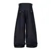 Jia Yi Ku 2026 Nuevos Pantalones de Mezclilla Sueltos de Pierna Ancha Estilo High-Street Tendencia Estilo Ro Lavado Pesado Color Original