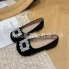 Comercio exterior transfronterizo talla grande 2026 otoño estilo europeo y americano zapatillas planas de strass para mujer para ir al trabajo