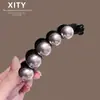 Nuevo Exquisito Pinza de Plátano de Perla Pinza de Cola de Caballo de Alta Calidad Pinza para el Cabello para Mujeres Temperamento Elegante Pinza Vertical Antideslizante Accesorios para el Cabello Tocado