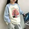 Sudadera de Dibujos Animados para Niños 2026 Otoño/Invierno Nuevo Estilo Sudadera de Algodón con Cuello Solapa para Niñas Pulóver Moderno Camiseta Básica para Niños Mayores