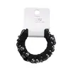 Cuerda para el pelo montada en tarjeta, Goma para el pelo de perlas de alta gama, Anillo de intestino pequeño de encaje a cuadros a la moda, Cuerda para el pelo, Accesorios para el pelo, Goma para coleta