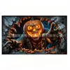 Banner de Garaje de Halloween Decoración de Puerta Tela Colgante Calabaza de Terror Bruja Calavera Fondo de Fiesta Transfronterizo En Stock Fábrica