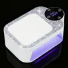 Lámpara recargable para decoración de uñas con decoración de diamantes de imitación, luz UV inalámbrica de secado rápido, secador de uñas UV, lámpara de curado