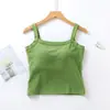 Una generación de chaleco de algodón con cuello cuadrado y almohadilla en el pecho, copa de una pieza, moda ajustada, cintura sexy, tirante fino