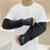 Mangas de hielo con protección solar para hombre, mangas sueltas de seda helada, guantes de pesca con protección UV para verano, para hombre, talla grande