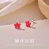 Aretes de botón estilo coreano frescos y elegantes de resina color dopamina y plata pura S999, nuevos aretes de moda 2026 al por mayor